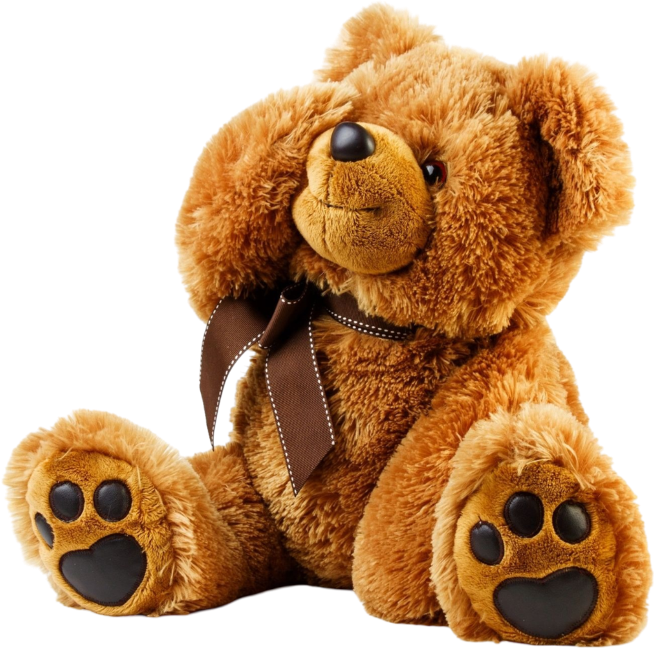 A brown teddy bear with a bow tie.