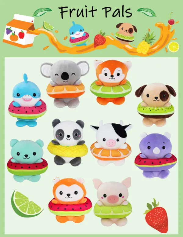 Fruit Pals Small Plush Mix 7" size (200 pcs)